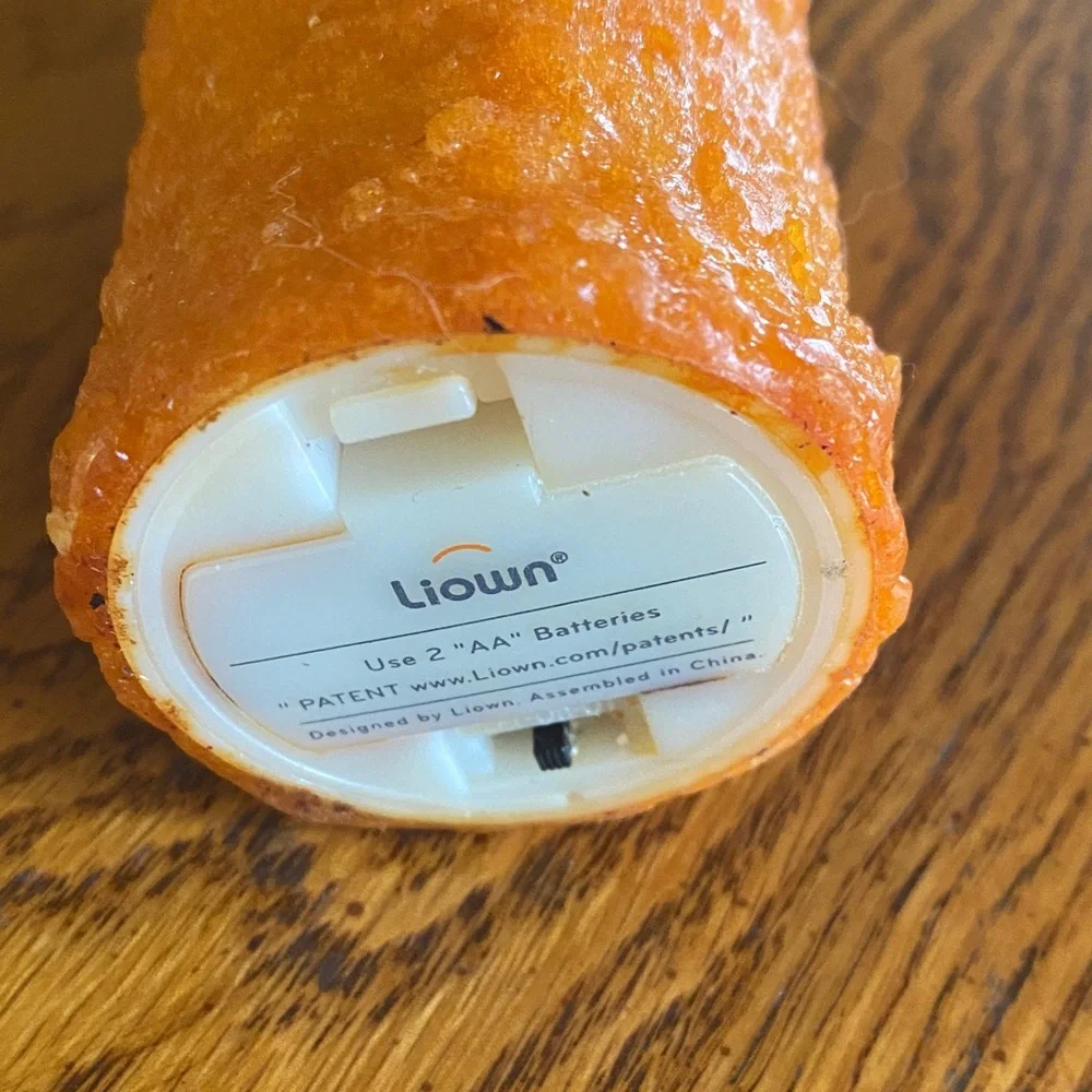 Orange Jack-O'-Lantern LED Candle